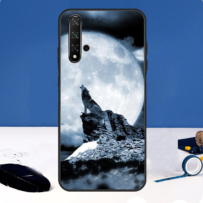 Moon Roaring Wolf Case For Huawei Nova Y90 Y91 Y60 Y61 Y70 10 9 SE 11 Pro 5T 11i 8i 3i P20 P40 P30 Lite Cover