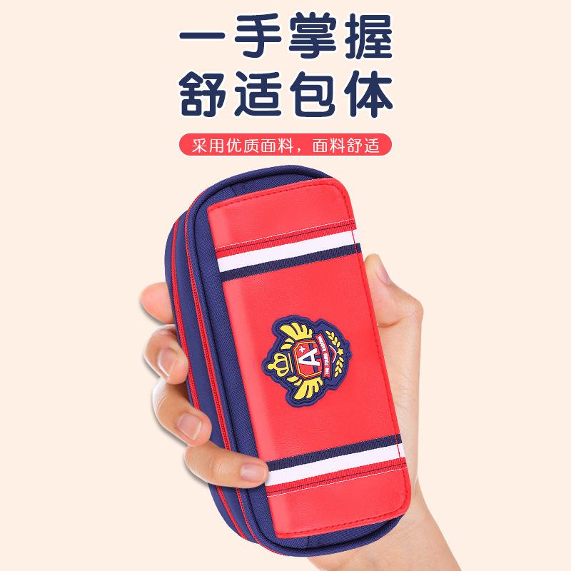 New British Style Pencil Bag for Boys and Girls, Multi-functional Stationery Box, Portable Multi-layer Large-capacity Contrasting Pencil Bag