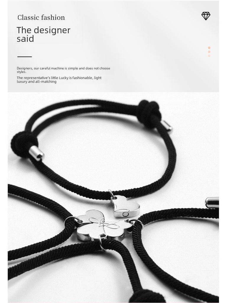 Magnetisches geflochtenes Freundschafts- und Familienarmband für 4 Personen