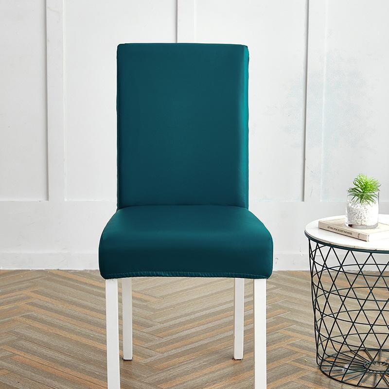 Solid Color Elastic Leather Seat Set Dining Chair Office Waterproof Dustproof Chair Cover