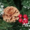 Green Christmas tree with pine cones, rowan berries and snow-covered tips StarryLights 180 cm x 82 cm