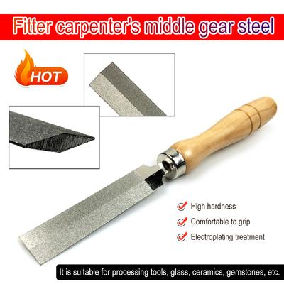 4/5 Inches Diamond Rhombic File Wooden Handle Metal Diamond Wood Carving Metal Glass Grinding Woodworking Garden
