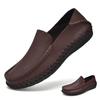 Äkta läderskor Herr Loafers Handgjorda Casual Läderskor Mockasiner Herr Flats Skor