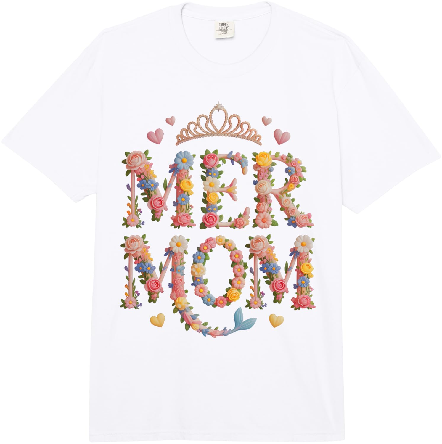 Cute MERMOM Mermaid Mama Beaching Lifeguards Off Duty Comfort Colors Adult Heavyweight T-Shirt S разноцветный