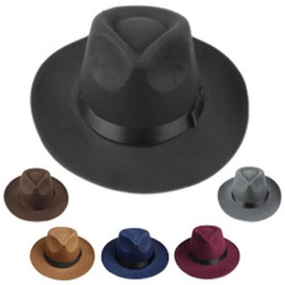 Trilby Derby Cap Accessori Uomo Donna Tesa larga Berretti di lana casual Cappello da cowboy Cappello Panama Cappelli jazz
