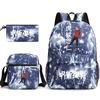 Large Capacity Schoolbag with Shoulder Strap; Student Three-piece Pencil Case Set