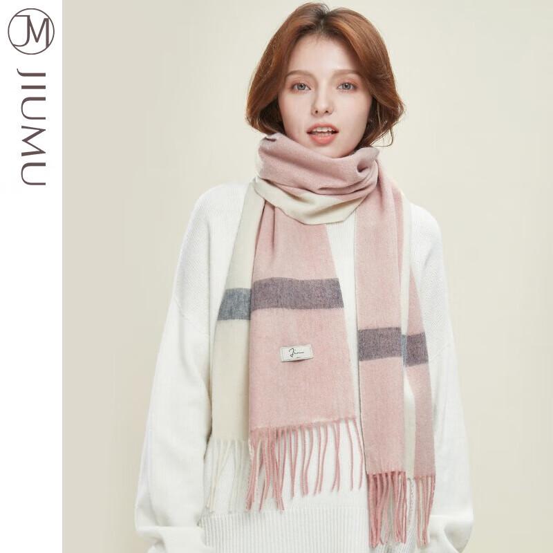 JIUMU Women's Thick Knitted Wool Blend Scarf
