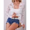 Women's New Autumn and Winter Elegant Long-sleeved See-through Lace Jacket Cardigan Tops
