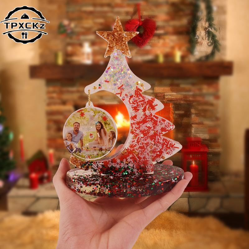 DIY Christmas Tree Photo Frame Making Tools Crystal Resin Epoxy Craft Mold Silicone Handmade Home Decoration
