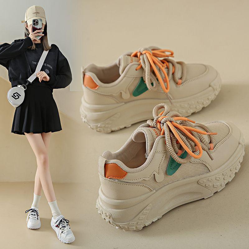 Daddy shoes women's 2025 new spring and summer women's shoes versatile and popular mesh platform casual sports shoes