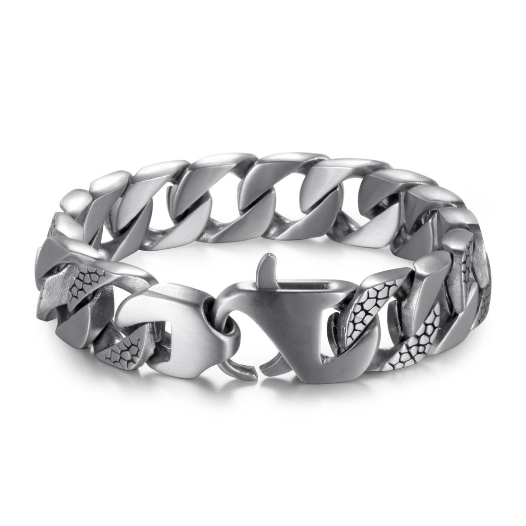 REPTILE BRACELET                          Stainless Steel Bracelet with  Reptile Design Structure and Lobster Lock