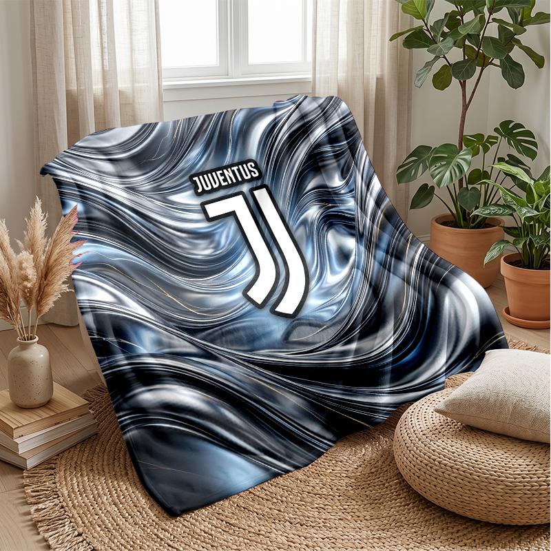 Juventus FC Theme Blanket Soft Flannel Blanket Plush Throw Blanket Cozy Sofa Bed Blanket for Home Decor