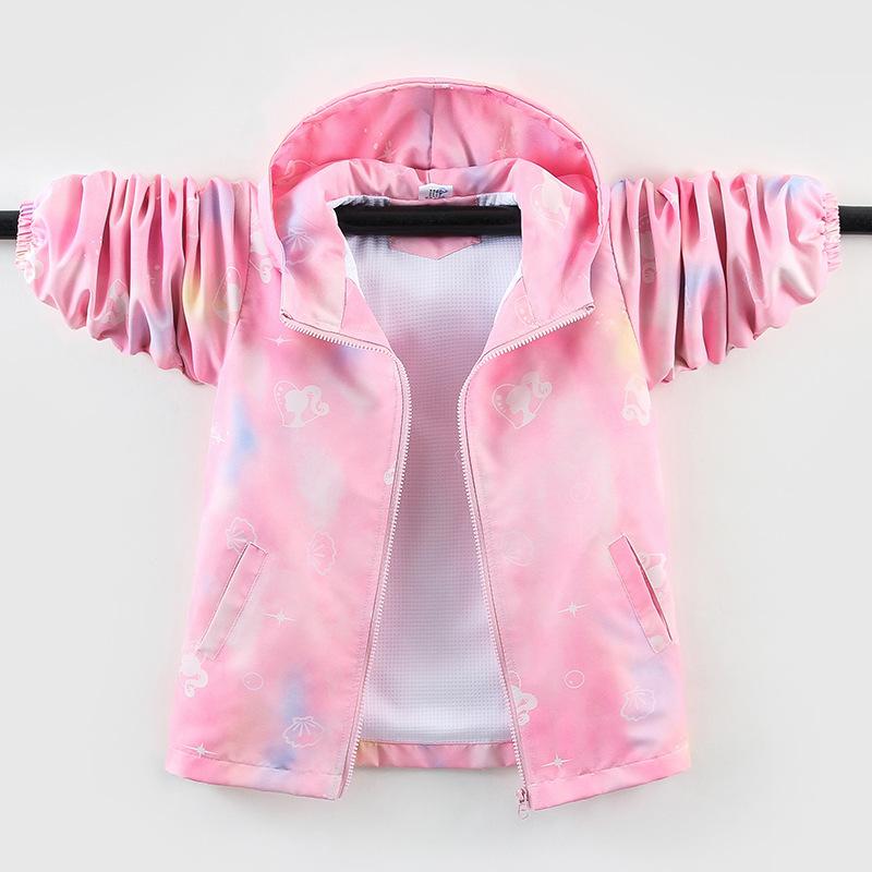 Girls Casual Gradient Storm Jacket Spring and Autumn Children Fashion Coat