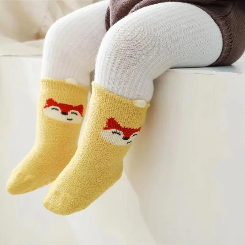 Jesień Zima Grube Ciepłe Rajstopy Dziecięce Super Miękkie Skarpetki Średniej Długości do Połowy Łydki dla Noworodka Niemowlaka Małego Dziecka Chłopca Dziewczynki Długie Skarpetki