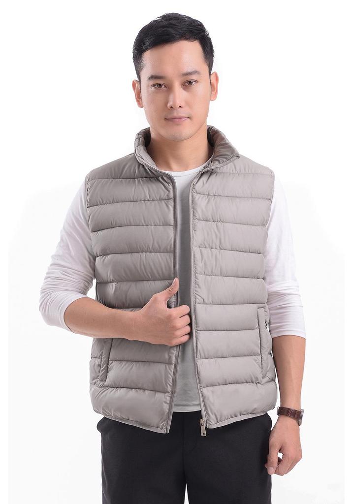 Men's Plus Size Lightweight Down Vest - Warm, Trendy Sleeveless Outerwear for Autumn & Winter