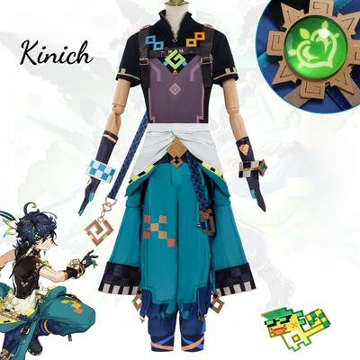 Genshin Impact Kinich Cosplay Costume Full Set Suits Kinich Role Play Uniform Costume Wig Halloween Activity Party Anime Clothes