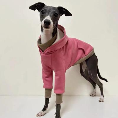 Zimní zesílená mikina pro domácí mazlíčky s kapucí Teplá Malý chrt Whippet Velké Oblečení pro psa