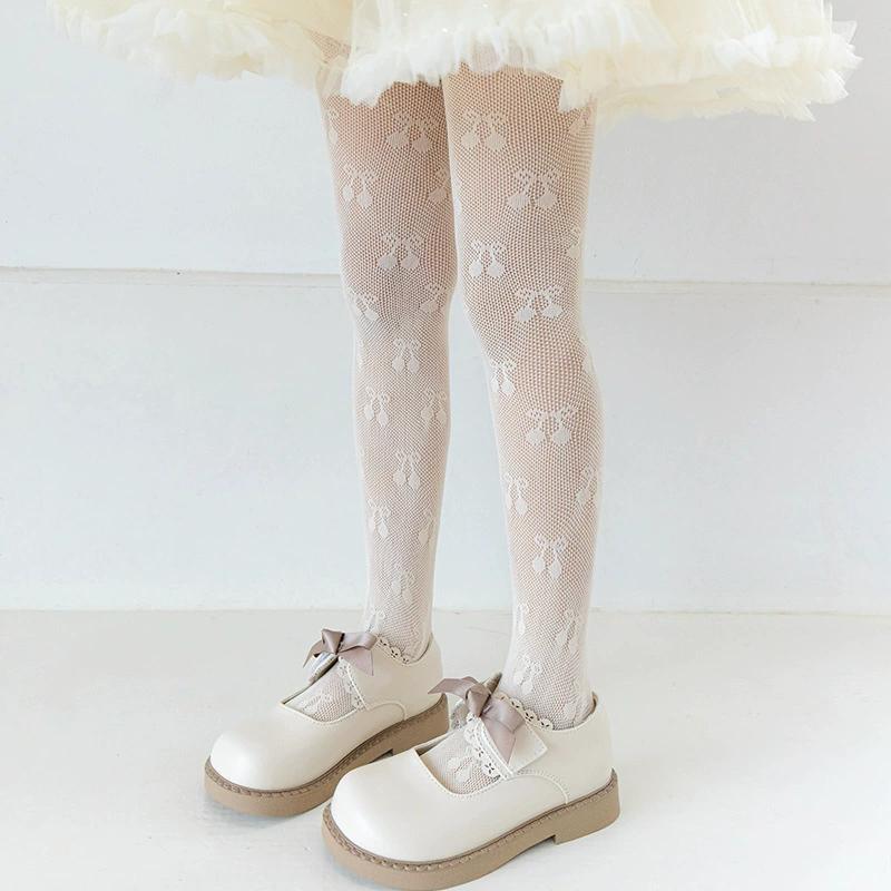 Children's Pantyhose Women's Ballet Style Bow Stockings Jacquard Lolita Princess Children's Summer Thin Base