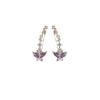 Niche Design Purple Crystal Butterfly Stud Earrings: Exquisite, Fashionable, Versatile High-End Jewelry for Women