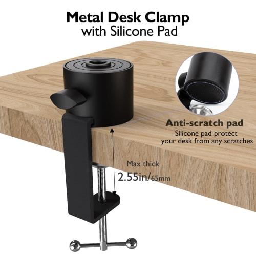 For Blue Yeti Microphone Arm - Heavy-Duty Microphone Stand with Wind-Reducing Mic Foam Cover, Adjustable Weighted Metal Boom Arm, and 3/8" to 5/8" Ada