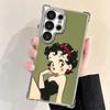 B-Bettys B-Boops Girl Plating Phone Case For Samsung Galaxy S24 S25 FE S26 Edge S23 Ultra S22 S21 Plus S20 Anti-Fall Airabag Cov