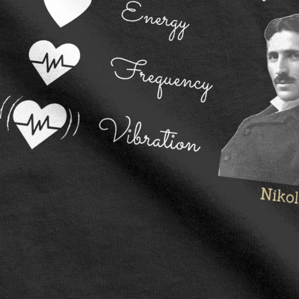 Nikola Tesla Tajemství Vesmíru Pánská Trička Vintage Tričko Krátký Rukáv Kulatý Výstřih Trička 100% Bavlna Nápad na Dárek Topy