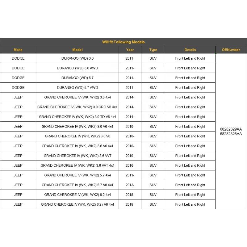 Auto Suspension Parts for Jeep Grand Cherokee WK WK2 2010- Front Upper Control Arm  68282329AA 68282328AA