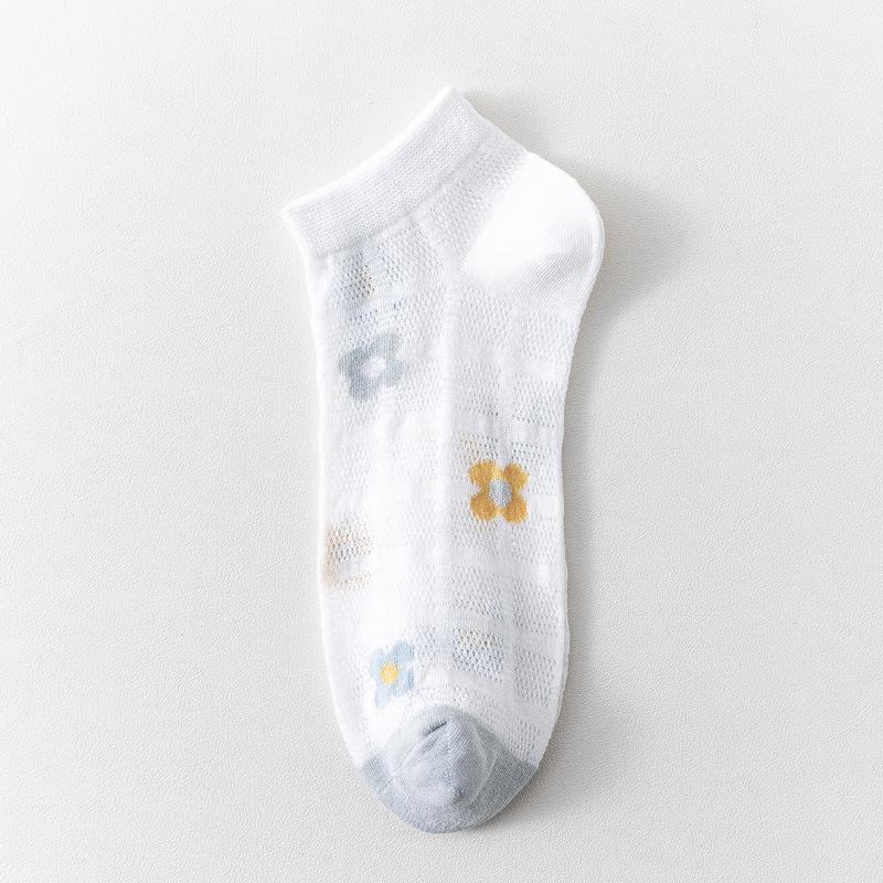 5/10 Paare Bequeme Freizeit-Frühlings-Sommer-Socken für Damen Netz-Spitzen-Kupplung Glasseide Knöchelsocken Niedrig geschnitten Offene Zehen Atmungsaktive Kurze Socken