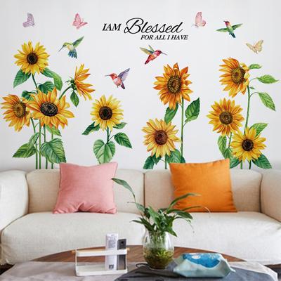 Sunflowers Bird Butterfly Wall Decals Home Decor Removable Vinyl Murals Living Room Bedroom Wall Surface Decoration