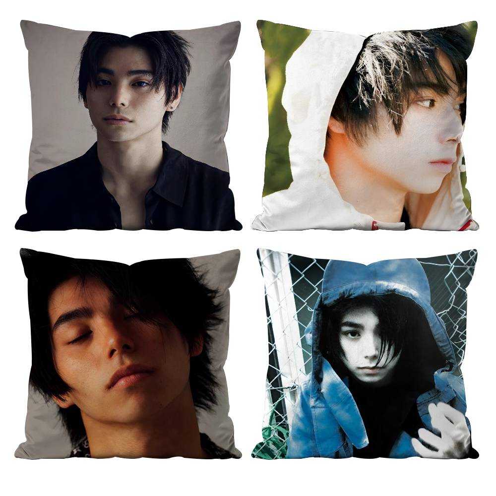 Hot Actor N-Nijiro Murakami Pillow Case Anti-dustmite Pillowcase Invisible zipper silky short plush Sofa cushion cover