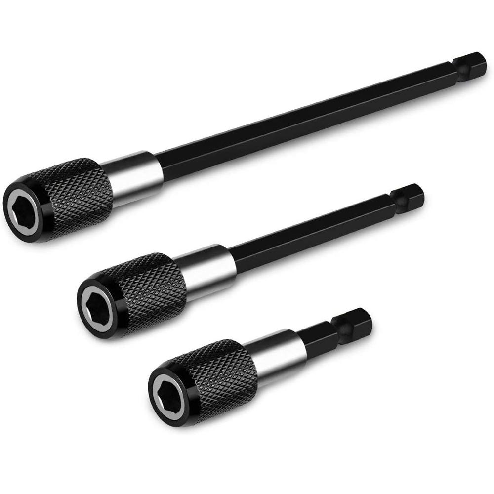 

3PC Hexagonal Quick Release Self-locking Extension Rod Electric Drill Driver Quick Transfer Rod Screwdriver Extension Rod Tool 3 Pcs
