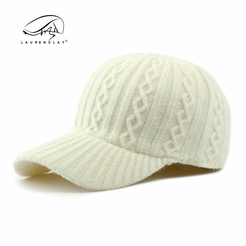 

Шапка женская осенне-зимняя вязаная шерстяная бейсболка в стиле ретро, модная, универсальная, теплая, трендовая Adjustable