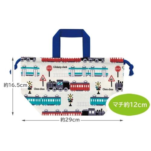 Skater GO! GO! TRAIN Children's Drawstring Lunch Bag, Made in Japan, Boys' KB7-A