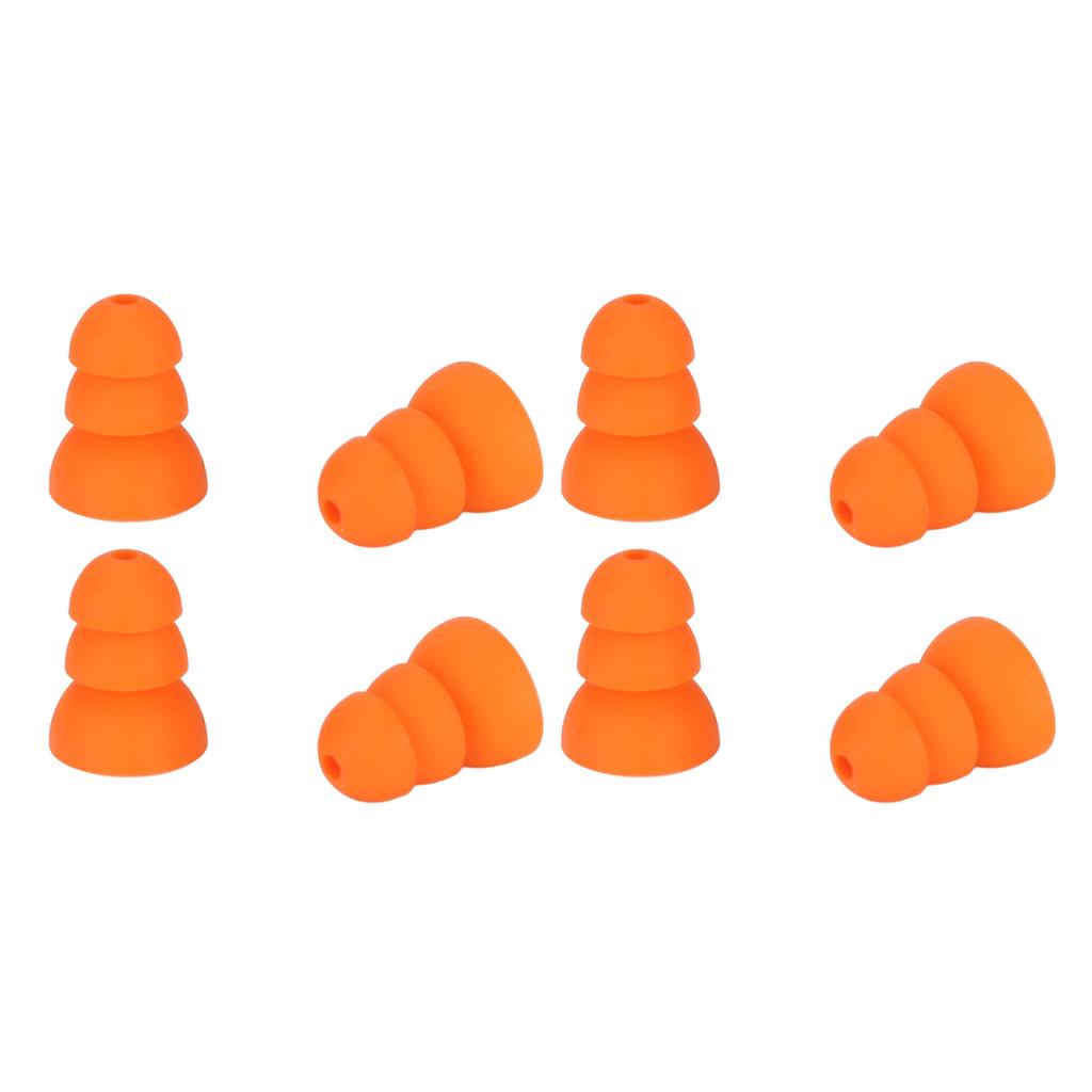 8pcs Silicone Eartips Noise Reduction Replacement Earplugs for Se846 Se535 Se215 and Inner Hole 2.0‑3.5mm Earbud Orange