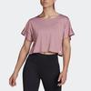 Adidas Solid Color Sports Fitness Short Sleeve T-Shirt Women Tops Purple Pink HD9559