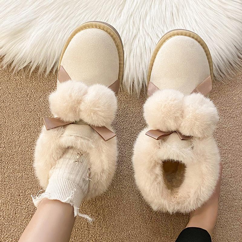 Women's fashion lightweight winter warm snow boots plush lining non-slip wear casual outdoor sports furry mouth cotton boots