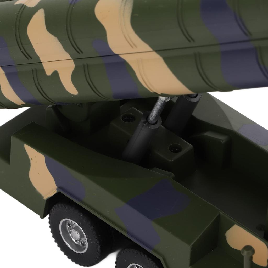 1/50 Military Missile Vehicle Model Alloy Pull-Back Rocket Car Toy with Sound and Light for Kids
