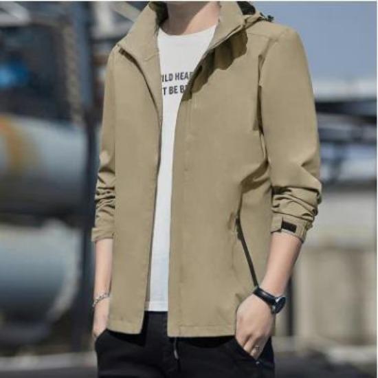 Jacket men's spring and autumn thin Korean style trendy men's casual jacket men's hooded business solid color jacket top
