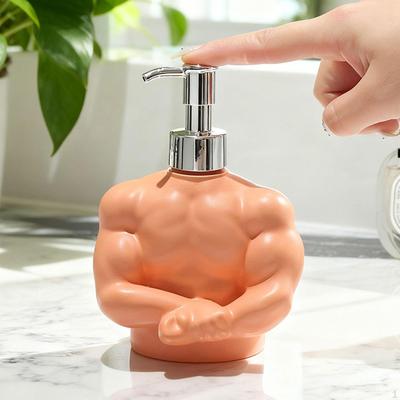 Dispensador de Sabão Líquido Temático Bodybuilder 10x8x14cm Recipiente Multiuso para Acessórios para
