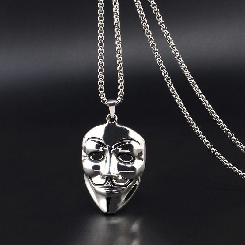 New Mask Pendant Male Hip-hop Necklace Long Titanium Female Necklace Men's Necklace Women's Necklace