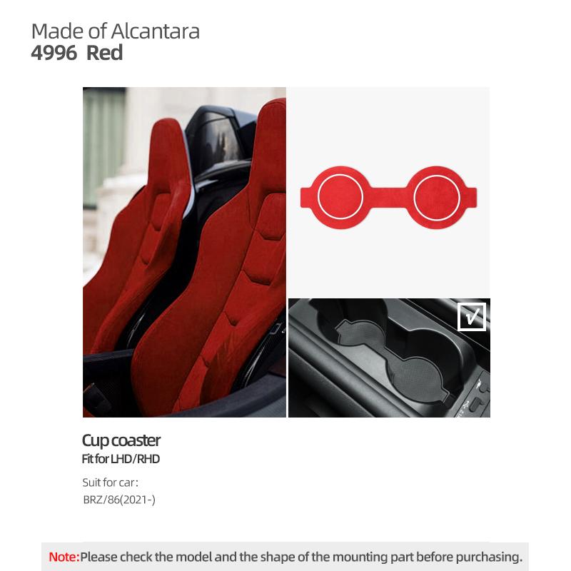 Betterhumz For Subaru BRZ/Toyota GR86 - Made of Alcantara Auto Water Storage Box Cup Holder Trim Car Interior Accessories