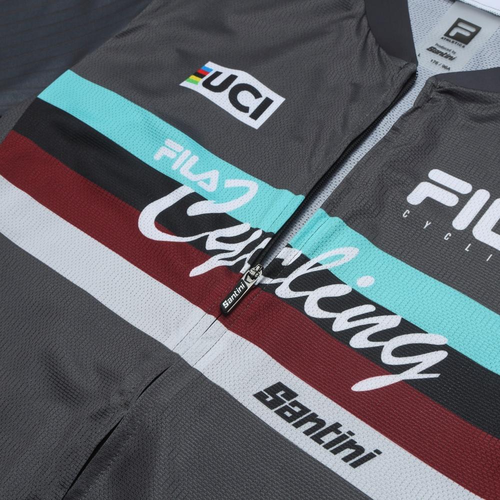 FILA Cycling Fashion Versatile Short Sleeve Knit Top Men tops Dark-Gray A11M528503F-GY