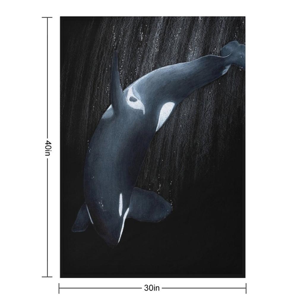 Into the Black - Orca Throw Blanket Anime Beautifuls Bed Luxury St Blankets