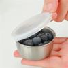 304 Stainless Steel Sauce Seasoning Container 40ml Sauce Cup Silicone Cover Leak-proof Salad Dipping Dish Small Storage Box