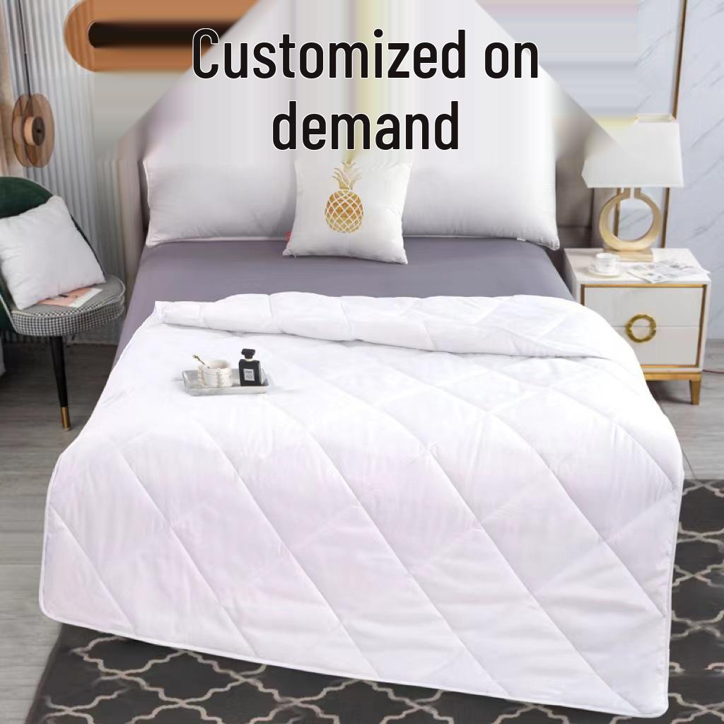 Hotel Summer Washable Pure White Cooling Quilt – Comfortable, Airy Feather Silk Core for Air Conditioning