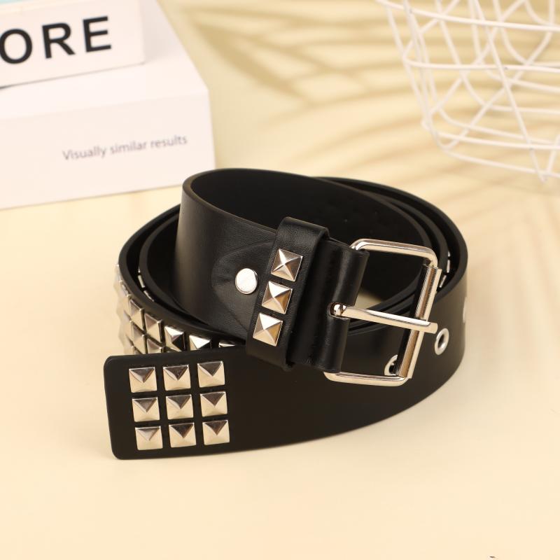 Buckle Belt Metal Vintage Men Women Belt Pu Leather Waistband Jeans Pants Decorative Belt