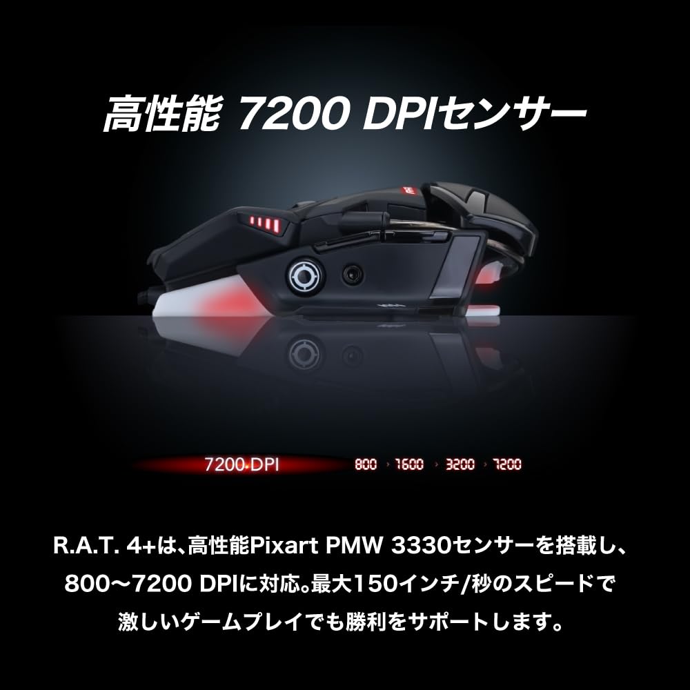 Mad Catz Wired Gaming Mouse Optical Gaming Mouse Black 2 Year Warranty R.A.T.4+ MR03MCINBL000-0J