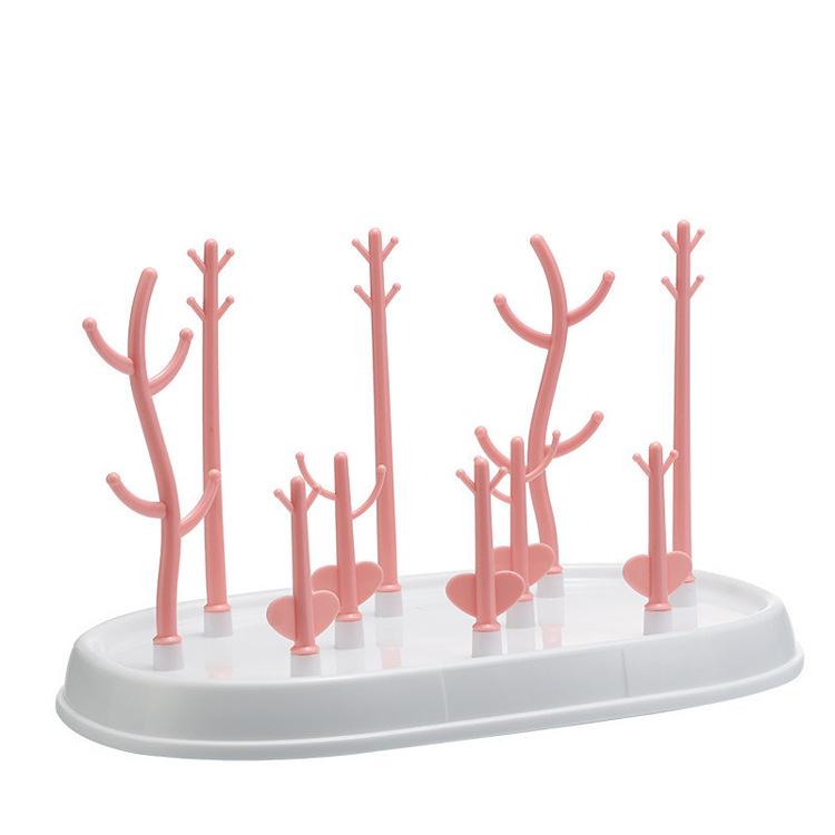 Tree-Shaped Multifunctional Baby Bottle Drying Rack – PP Material