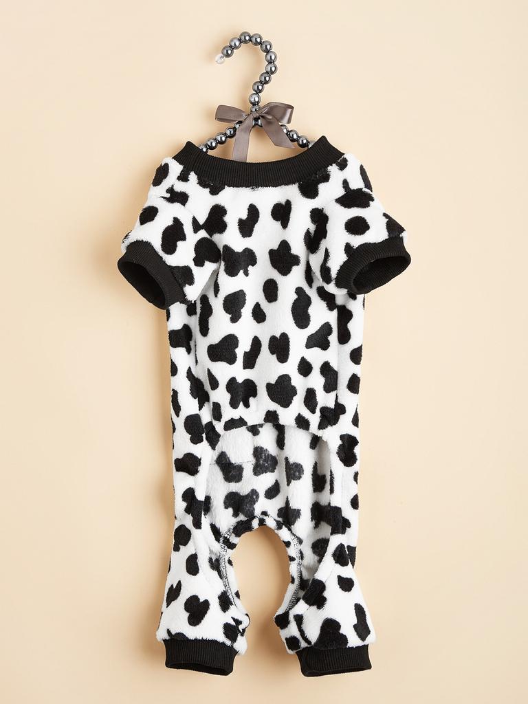 Dog Pajamas Pjs Spring Summer Dog Clothes for Small Dogs Girl Boy , Cow Stripes Pattern Puppy Clothes Doggie Onesies Cat Pet