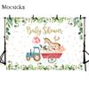 Mocsicka Baby Shower Photography Background Tropical Jungle Animals Party Decoration Props Child Portrait Photo Backdrop Banner
